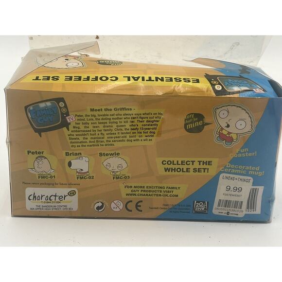 STEWIE FAMILY GUY MUG AND COASTER SET FACTORY PACKAGED Essential Coffee Set - Picture 3 of 11